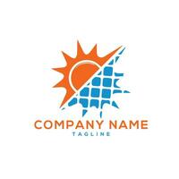 solar energy logo design vector