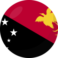 Papua New Guinea flag circle 3D cartoon style. png