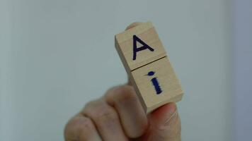 AI letters on dice, AI era concept, closeup of a AI video