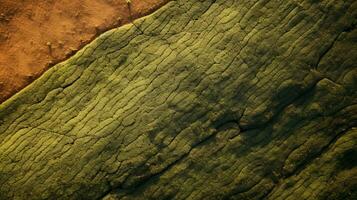 AI generated Green tea plantation, top view texture photo