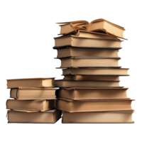 AI generated Old Book Stack Isolated on Transparent Background png