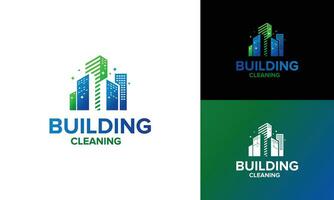 Building cleaning, house cleaning, cleaning services vector