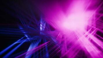 Abstract glowing neon lines background, 3d rendering. video