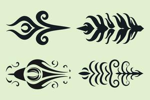 Flat tribal tattoo borders element vector