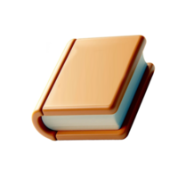 Book icon 3d render, accessories for learning. Signs of education, nobility, development. Cute plasticine style png