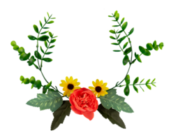 flowers wreath copy space isolated png