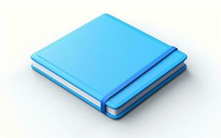 AI generated 3D Animation Style Icon of a Blue Notebook. Generative By Ai photo