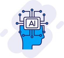 Artificial Intelligence Line Filled Backgroud Icon vector