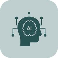 Artificial Intelligence Glyph Tritone Icon vector