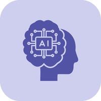 Artificial Intelligence Glyph Tritone Icon vector