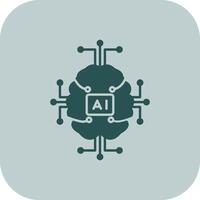 Artificial Intelligence Glyph Tritone Icon vector