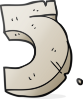 cartoon stone number five png