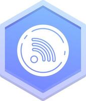 Rss Polygon Icon vector