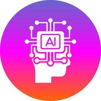 Artificial Intelligence Glyph Gradient Circle Icon vector