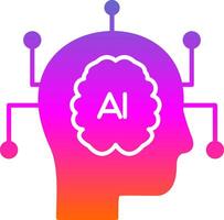 Artificial Intelligence Glyph Gradient Icon vector