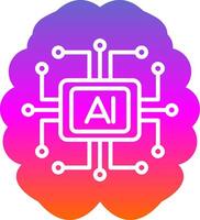 Artificial Intelligence Glyph Gradient Icon vector