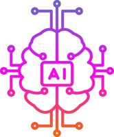 Artificial Intelligence Line Gradient Icon vector