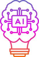 Artificial Intelligence Line Gradient Icon vector