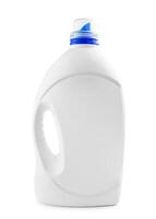 Laundry detergent plastic bottle isolated on white photo