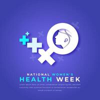 National Women's Health Week Paper cut style Vector Design Illustration for Background, Poster, Banner, Advertising, Greeting Card