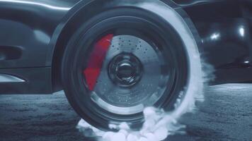 Drift wheels with smoke sport cars video