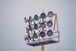 A lamp post with floodlights for an Airport field apron photo