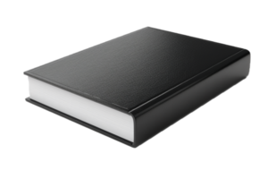 AI generated Black Leather Hardcover Book with Bookmark png