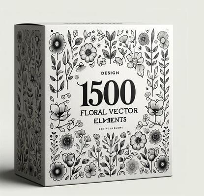 1500 floral vetor mega agrupar