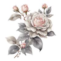 AI generated One Rose flower design png