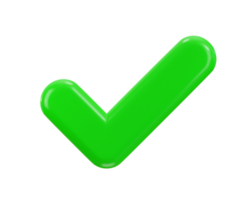 checkmark icon 3d rendering verified icon illustration png