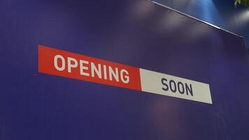 store opening soon sign on blue background , video