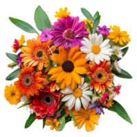 AI generated Bouquet of flowers isolated on transparent background png