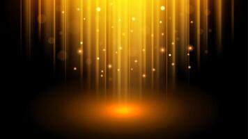 Abstract Gold Light Rays Effect with Sparks, Vector Illustration