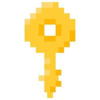 Key for 8-bit games. Vector icon in pixel art style