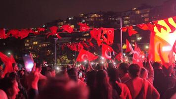 Turkey istanbul 29 th October 2023. hand holding turkish flag celebrates 100-year anniversary as a republic. video