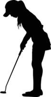 Silhouette of women golf player pose illustration vector