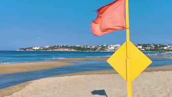 Puerto Escondido Oaxaca Mexico 2022 Red flag swimming prohibited high waves in Puerto Escondido Mexico. video