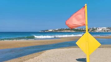 Red flag swimming prohibited high waves in Puerto Escondido Mexico. video