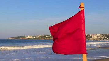 Red flag swimming prohibited high waves in Puerto Escondido Mexico. video