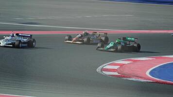 Dubai, UAE - 1 20 2024. Sports cars on the race track during the race video