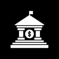 Bank Glyph Inverted Icon vector