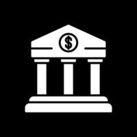 Bank Glyph Inverted Icon vector