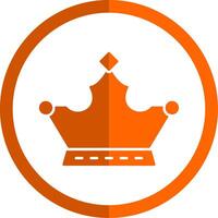 Monarchy Glyph Orange Circle Icon vector