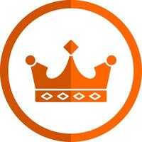 King Glyph Orange Circle Icon vector