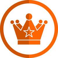 Crown Glyph Orange Circle Icon vector