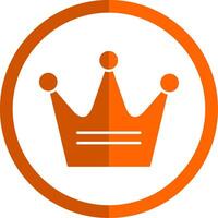 Crown Glyph Orange Circle Icon vector