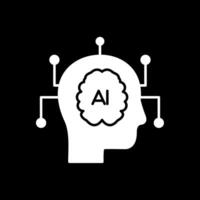 Artificial Intelligence Glyph Inverted Icon vector