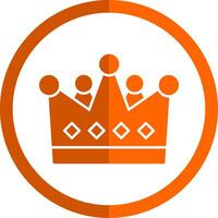 Crown Glyph Orange Circle Icon vector