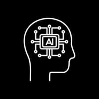 Artificial Intelligence Line Inverted Icon vector