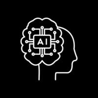 Artificial Intelligence Line Inverted Icon vector